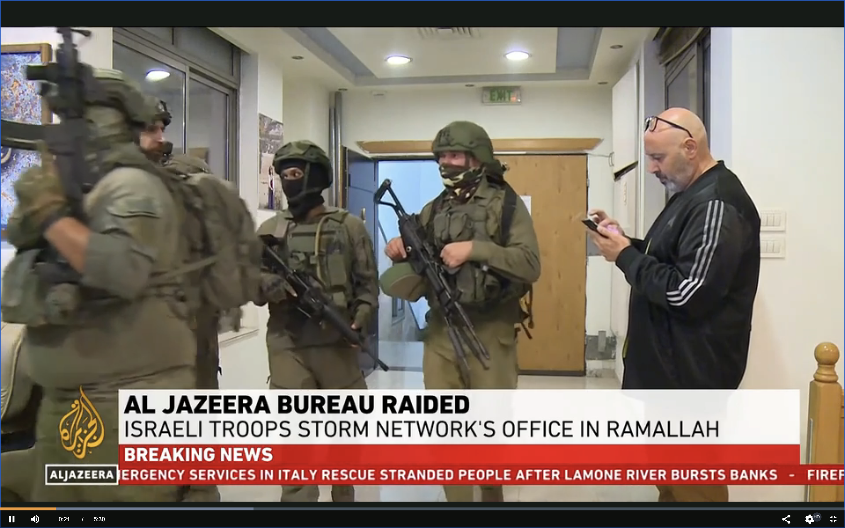 Israeli soldiers raid, order closure of Al Jazeera office in Ramallah